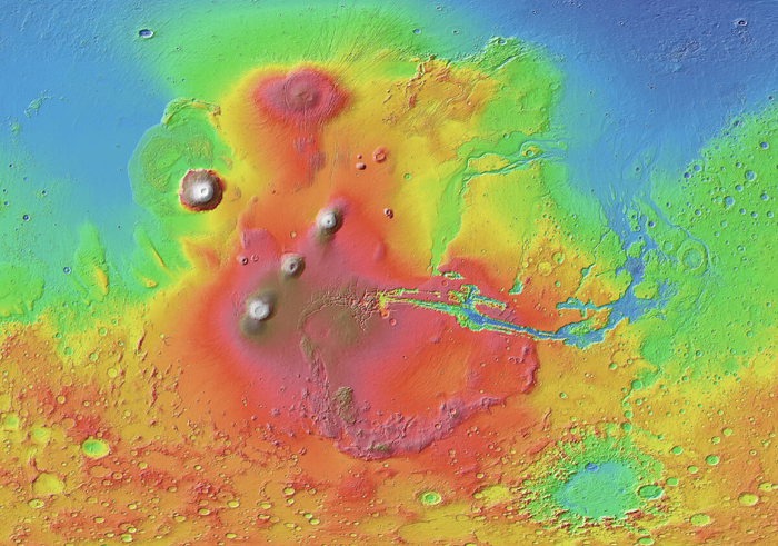 Mapa wysokości Marsa.