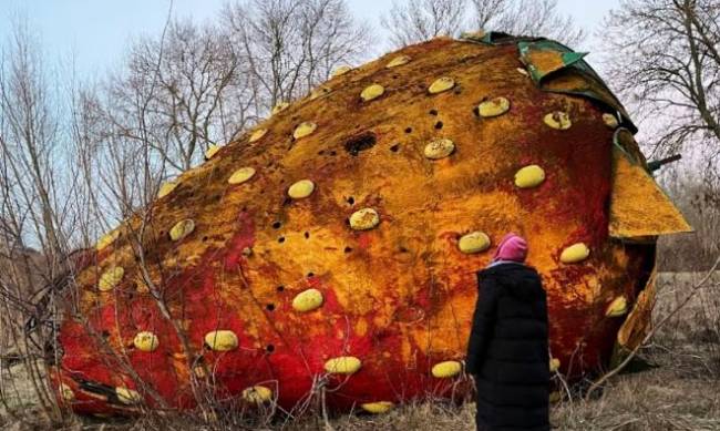 Gigantyczna tajemnicza truskawka odkryta pod Warszawą фото